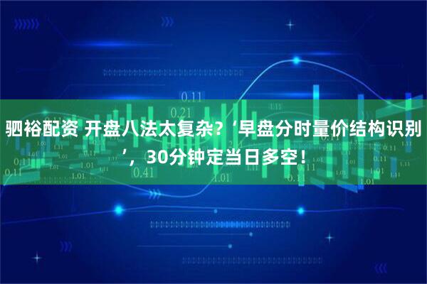 驷裕配资 开盘八法太复杂？‘早盘分时量价结构识别’，30分钟定当日多空！